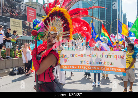 Montreal, 20. August 2017: Königin in Montreal Gay Pride Parade ziehen Stockfoto