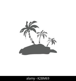 Palmen Silhouette auf der Insel. Vector Illustration Stock Vektor