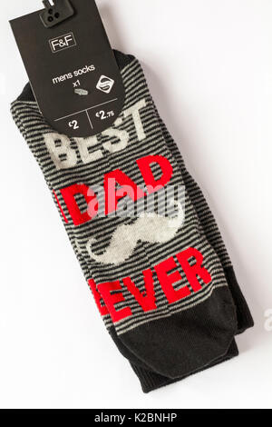 Beste Papa Je mens Socks auf weißem Hintergrund - Geschenk für Vatertag Stockfoto