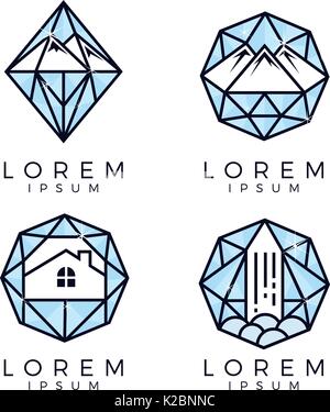 Diamond Glas Logo Stock Vektor