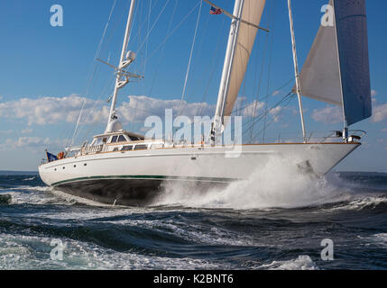 Galileo Yacht segeln in Newport, Rhode Island, USA. September 2012. Stockfoto