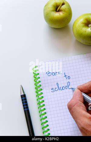 Schreiben ' Zurück in der Schule' Stockfoto