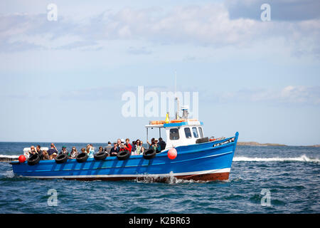 Passagierschiff zwischen der Farne Islands und Nevsehir, Northumberland, England, Großbritannien reisen. Juli 2009. Alle nicht-redaktionelle Verwendungen muß einzeln beendet werden. Stockfoto