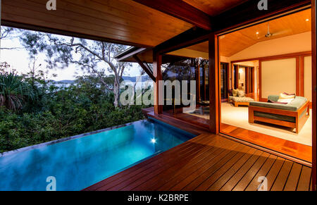 Unterkunft im Resort Qualia auf Hamilton Island, Queensland, Australien. November 2012. Stockfoto