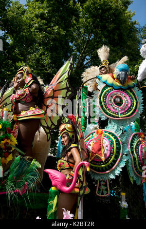 Notting Hill Carnival 28. August 2017. West London, England. Paraiso Schule von Samba float Stockfoto