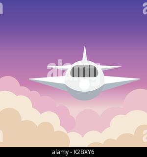 Flugzeug Luftaufnahme Kunst mit schönen Hintergrund Vector Illustration Stock Vektor