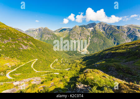 Bergstraße. Gaular, Norwegen. Stockfoto