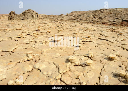 Schwefel Bildung, Vulkan Dallol, Danakil-Senke, Äthiopien, März 2015. Stockfoto