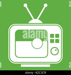 Fußball Match am TV-Symbol grün Stock Vektor