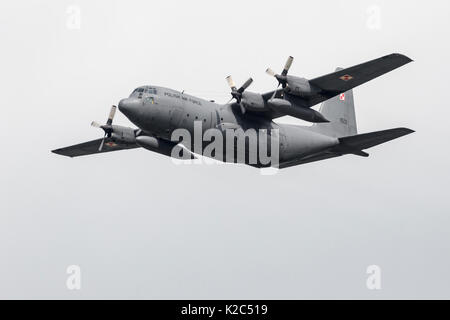 RADOM, Polen - 26. AUGUST 2017: Polish Air Force Lockheed C-130E Hercules (1505) während der Air Show Radom 2017 Stockfoto