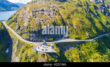 Gaularfjell Aussichtspunkt. Gaular, Norwegen. Stockfoto