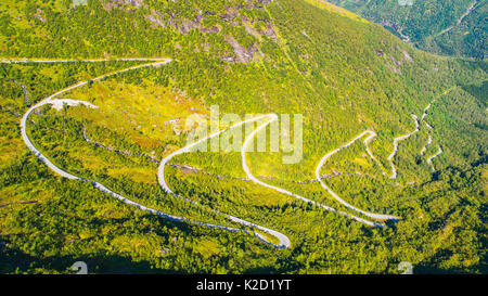 Bergstraße. Gaular, Norwegen. Stockfoto