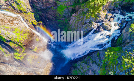 Voringsfossen Wasserfall. Mittel-norwegen, Norwegen. Stockfoto