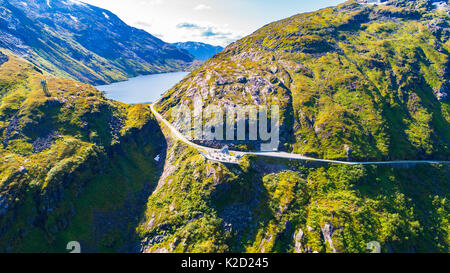 Gaularfjell Aussichtspunkt. Gaular, Norwegen. Stockfoto