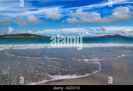 Strand und Meer, Traigh Lar, North Uist, Hebriden, Schottland, UK, Juni. Stockfoto