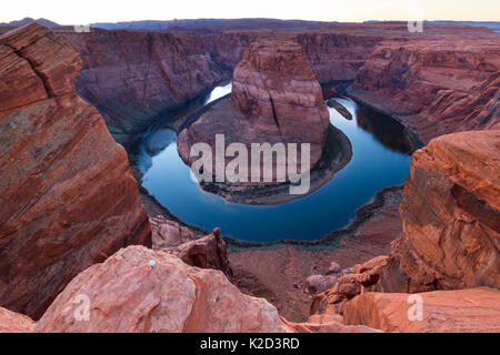 Horseshoe Bend im Colorado River, in der Nähe von Page, Arizona, USA, Februar 2015. Stockfoto