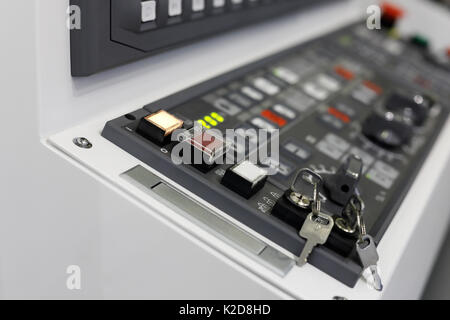 Control Panel von CAM (Computer Aided Manufacturing). Selektive konzentrieren. Stockfoto