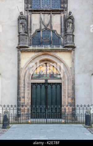 These Tür an der Schlosskirche, Lutherstadt Wittenberg, Sachsen-Anhalt, Deutschland Stockfoto