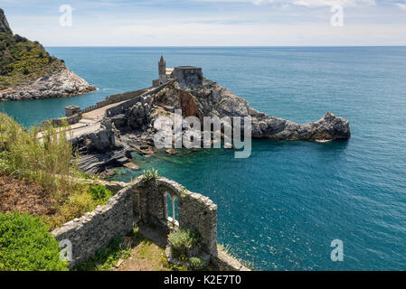 Kirche von San Pietro, Portovenere, Provinz von La Spezia, Ligurien, Italien Stockfoto