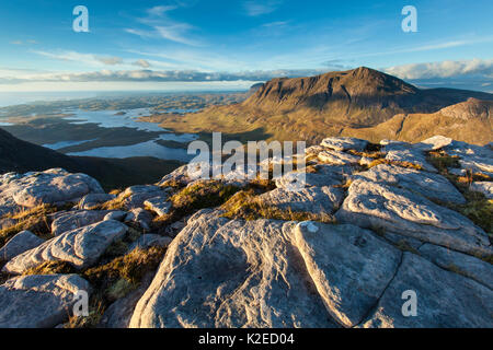 Blick von Cul Beag nach Cul Mor, Assynt, Highlands, Schottland, UK, September 2013. Stockfoto