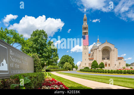 Basilika von Nationalheiligtum der Unbefleckten Empfängnis. Der Schrein ist die grösste katholische Kirche in Nordamerika und in den Top Ten der La Stockfoto