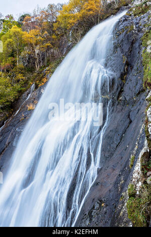 Aber Falls (Rhaeadr - fawr) in der Nähe von Abergwyngregyn Gwynedd North Wales, UK, November 2016. Stockfoto