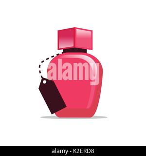 Elegantes Parfüm Flasche Abbildung, Icon Design, auf weißem Hintergrund. Stock Vektor