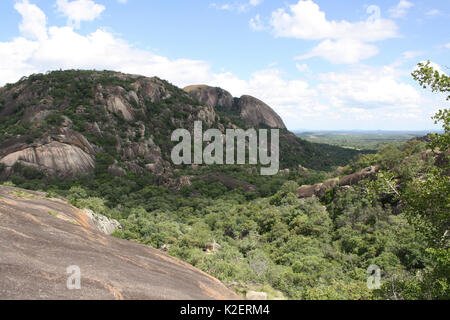 Welten, in der Nähe der Gräber von Cecil Rhodes, und Leander Starr Jameson, Matobo Hills, Simbabwe. Januar 2011. Stockfoto