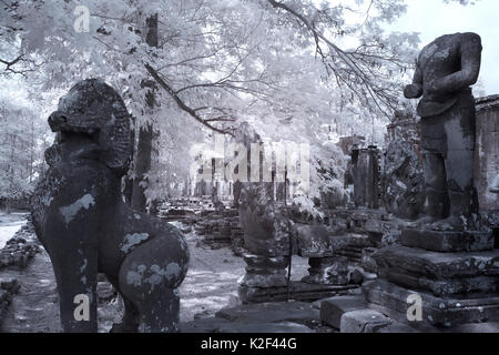 Angkor Thom erstaunlich realistischen virtuellen Gesicht steinerne Burg Kambodscha siem reap Stockfoto