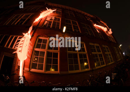 Licht Objekt an illuminade, Amsterdam, Niederlande Stockfoto