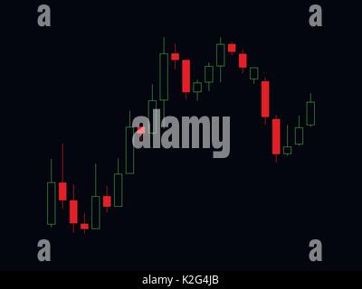 Zeitplan der Handel an der Börse. Trader-Forex, Börse Kerzen. Vector Illustration Stock Vektor