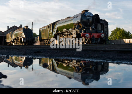 Flying Scotsman und Union von Südafrika, historischen britischen Dampflokomotiven Stockfoto