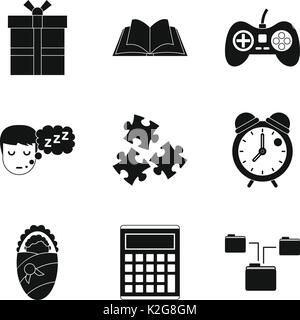 Informationsaustausch Symbole gesetzt, einfachen Stil Stock Vektor