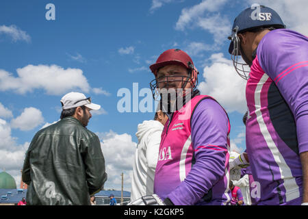 22. Rechtliche Brüderlichkeit Cricket Turnier, Singh und Associates Anwälte Rasen Sport Management Bradford England 9. Juni 2017 Stockfoto