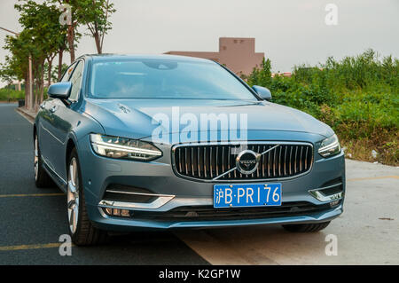 Daqing China produziert Volvo S 90 lwb auf einem offiziellen Test Drive Stockfoto