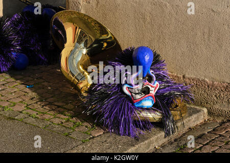 Maske Kinder und Familie Fasnacht, Karneval in Basel, Schweiz Stockfoto