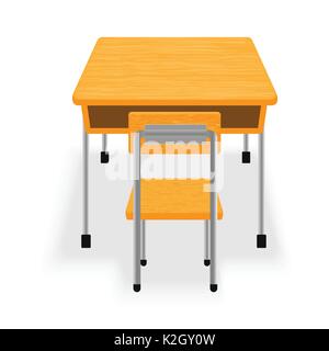 Tabelle isoliert und Stuhl für den Unterricht, Bildung Konzept - Vector Illustration Stock Vektor