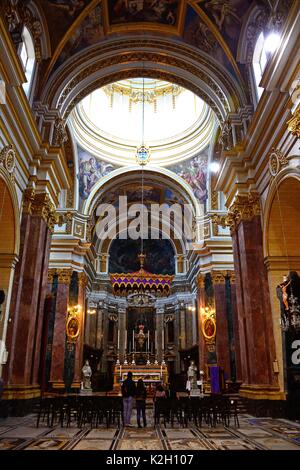 Blick in die St Paul's Kathedrale, auch als Mdina Cathedral, Mdina, Malta, Europa bekannt. Stockfoto