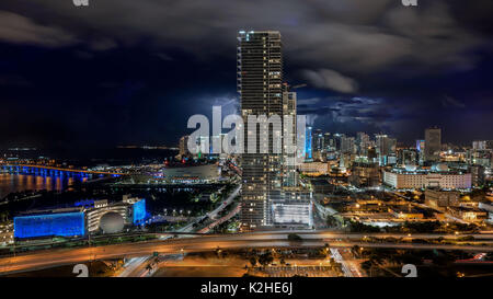 Downtown Miami Blitz Stockfoto