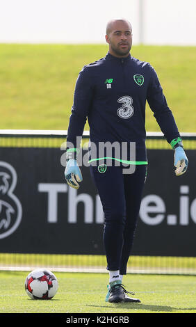 Irlands Darren Randolph während einer Trainingseinheit auf die FAI National Training Center, Abbotstown. Stockfoto