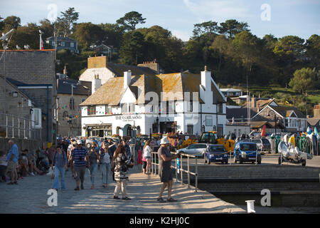 Lyme Regis, antike Stadt im Domesday Book empfohlene, mit historischen Cobb und Hafen Wahrzeichen an der Grenze Dorset-Devon, South West England, Großbritannien Stockfoto