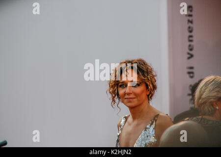 Venedig, Italien. 6. September 2008: Die italienische Schauspielerin, Valeria Golino, für die Presse bei der Abschlussfeier 2008 65th Venedig posing Stockfoto