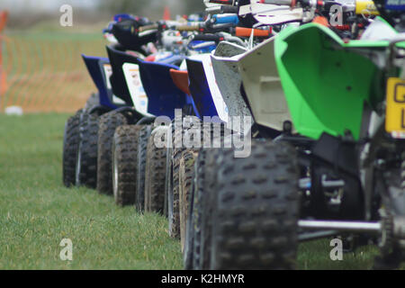 Quad Bikes in einer Zeile Stockfoto