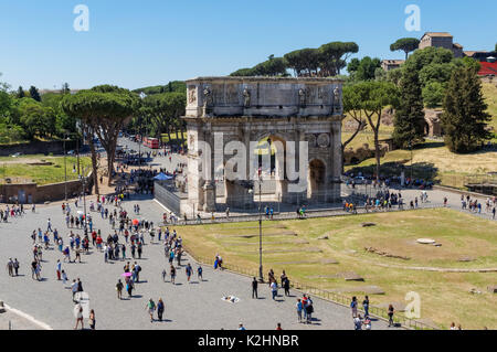 Triumphbogen des Konstantin vom Kolosseum, Rom, Italien Stockfoto