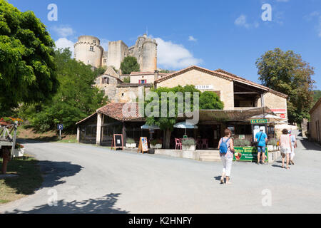 Chateau de Bonaguil, eine mittelalterliche Burg aus dem 13. Jahrhundert im Lot-et-Garionne, Frankreich Europa Stockfoto