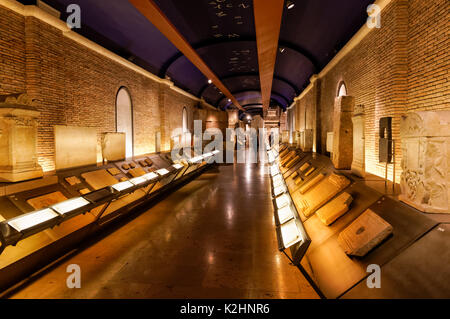 Römische Steintafeln auf Anzeige an die Kapitolinischen Museen, Rom, Italien Stockfoto