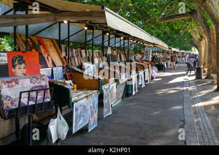 Street Market entlang des Tiber in Rom, Italien Stockfoto