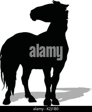 Aufzucht Bis Pferd Feine Vektor Silhouette Und Outline Anmutigen Schwarzen Hengste Stock Vektorgrafik Alamy