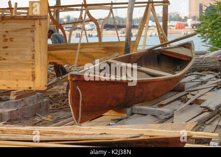 Boote aus Holz, Tauschwaren, Abu Dhabi Stockfoto