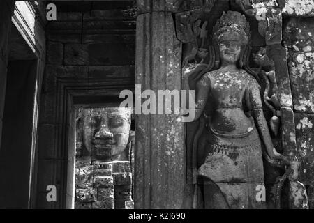 Angkor Thom erstaunlich realistischen virtuellen Gesicht steinerne Burg Kambodscha siem reap Stockfoto